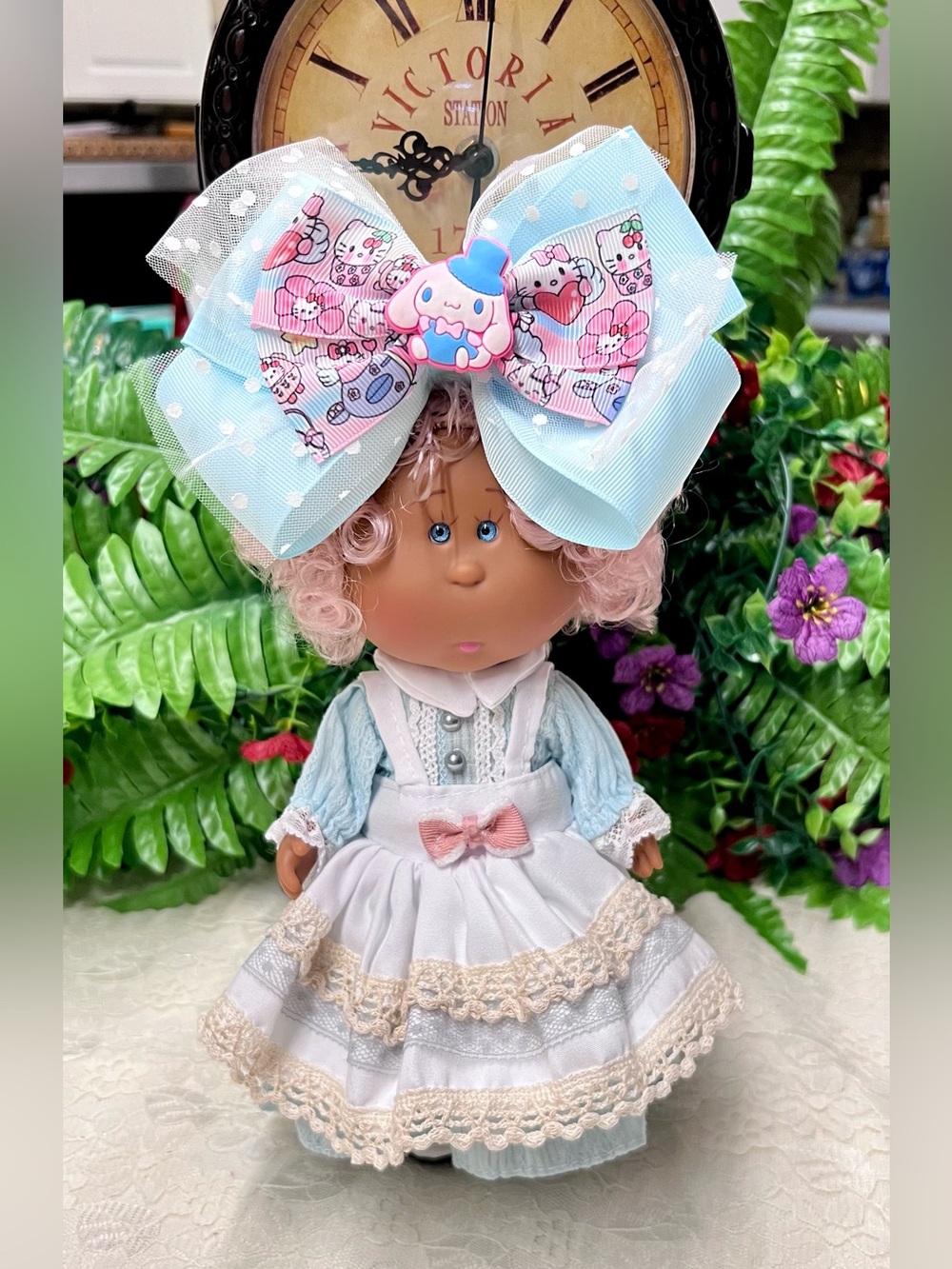 OOAK NWT customized Mia Spanish Potato Doll-8”, 20 cm, 1/8 scale